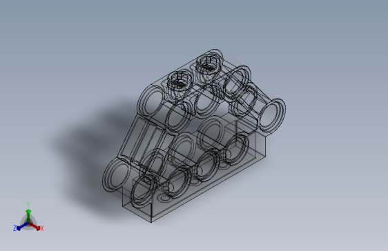 乐高套装发动机组件32333 Clear Technic Engine Block 1 x 5 x 3.SLDPRT