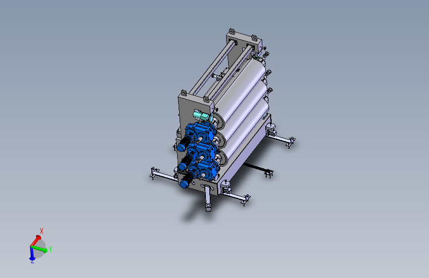 塑料格栅用三辊压光机step