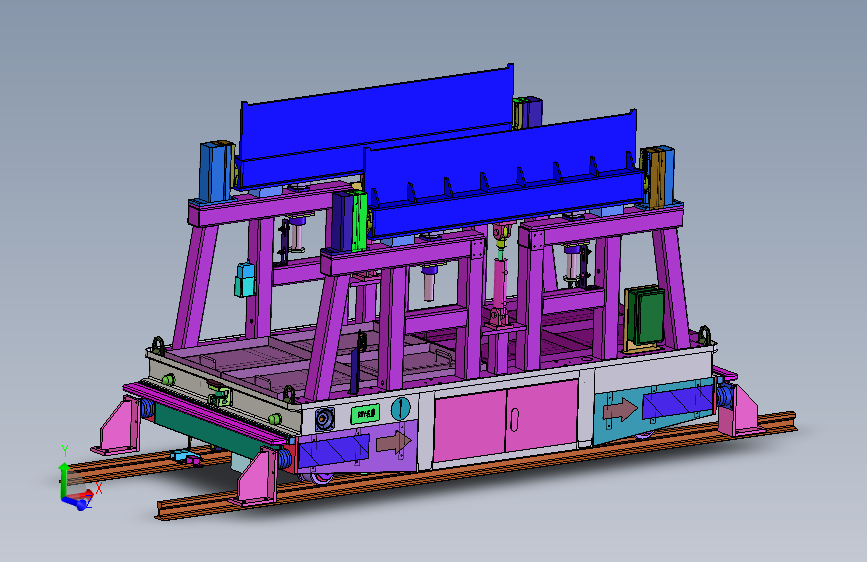弯道行走带顶升输送RGV小车xt