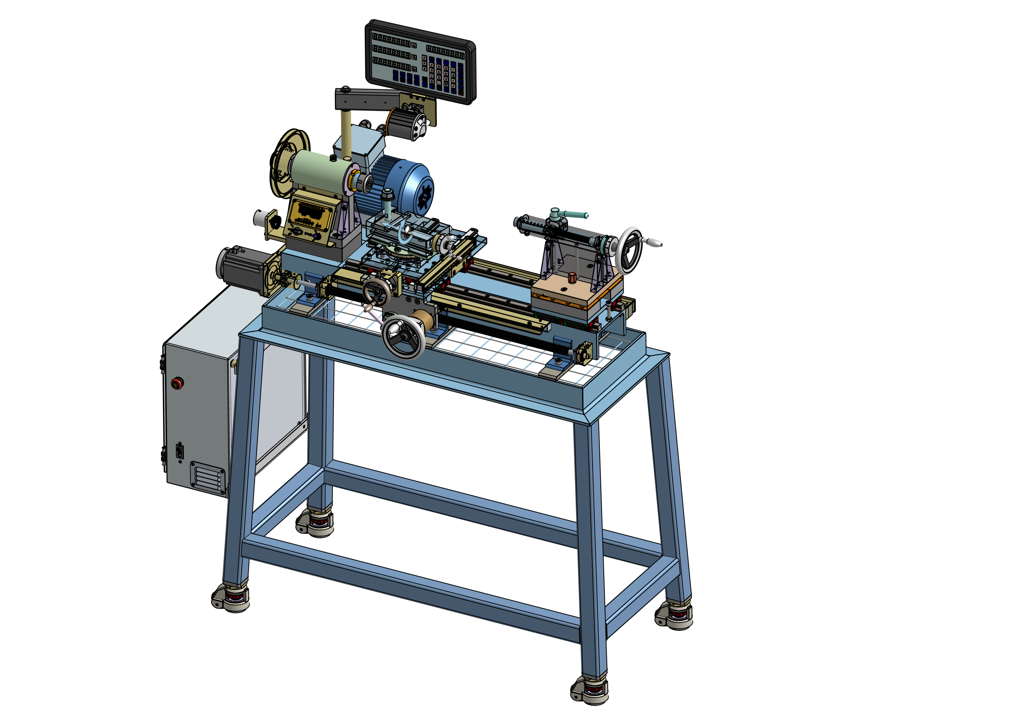 电子丝杠手动ER32夹头车床step