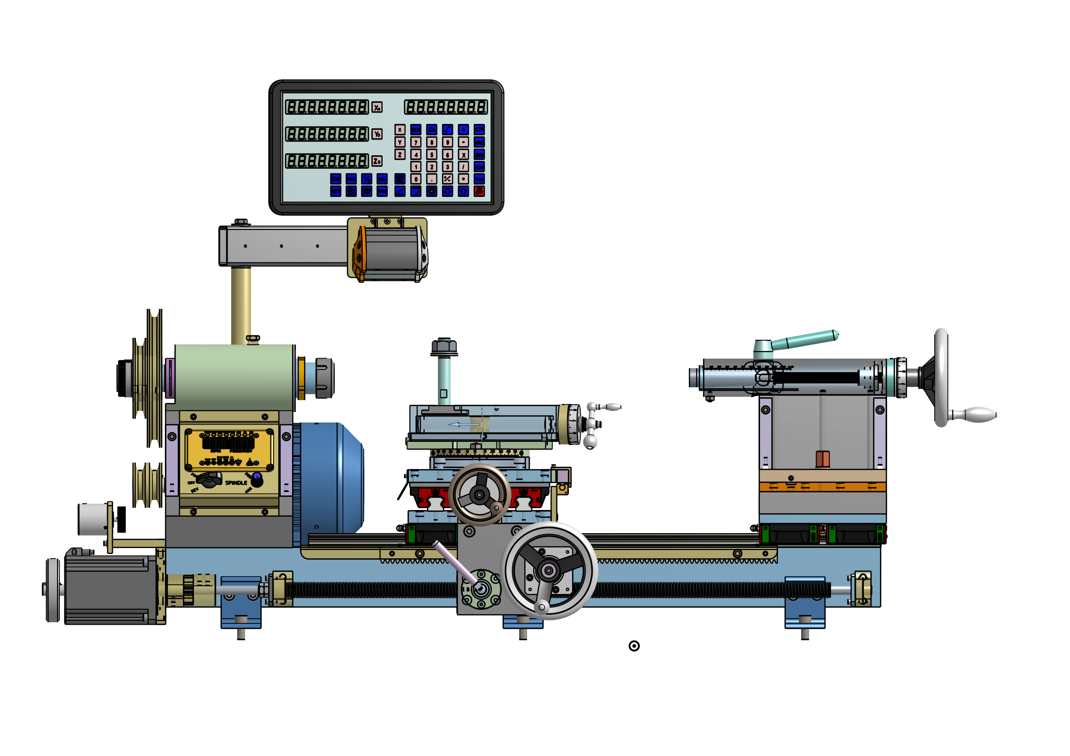 电子丝杠手动ER32夹头车床step