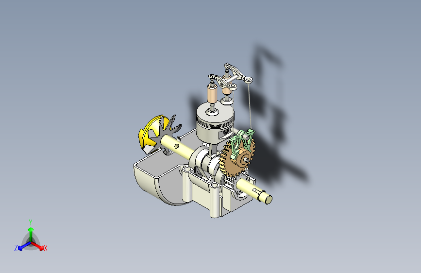 一款内燃机模型三维模型