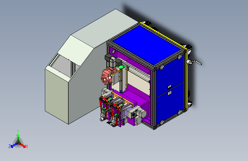 一款抛光专机装配图三维模型