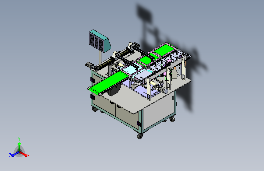 一款平板覆膜自动机三维模型