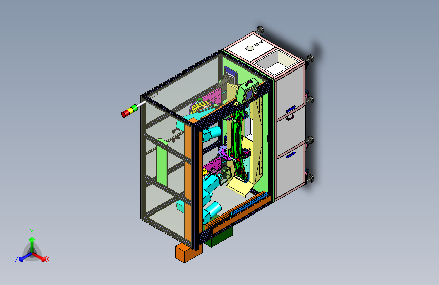 一款气缸保险杠打孔机三维模型