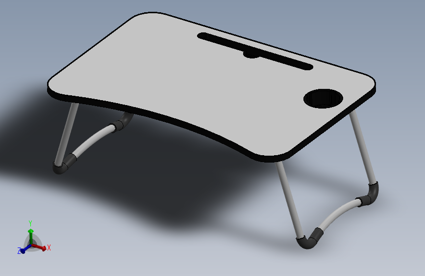 带杯架和平板电脑槽的折叠笔记本电脑桌