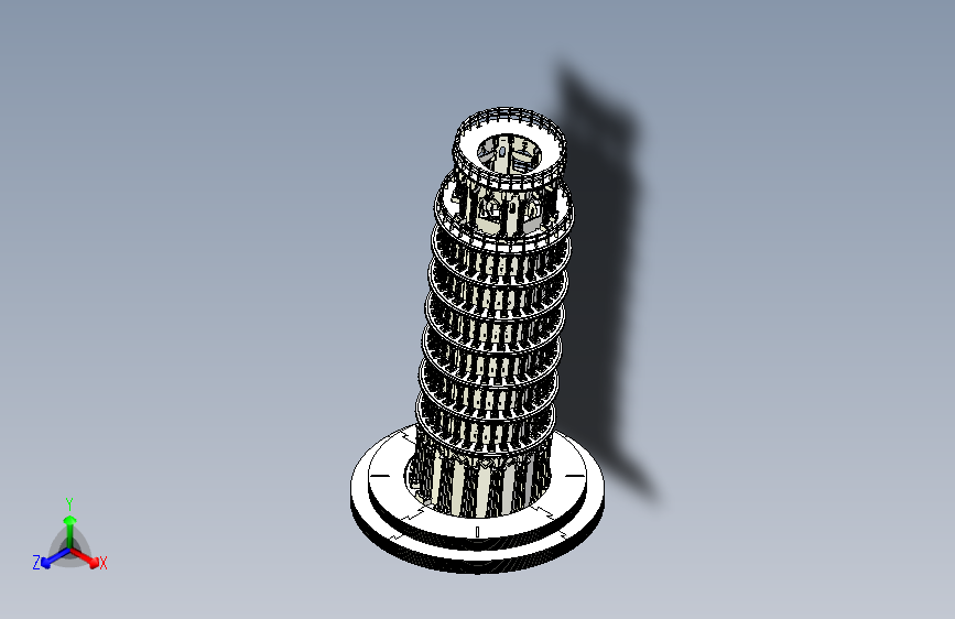 比萨斜塔3D模型