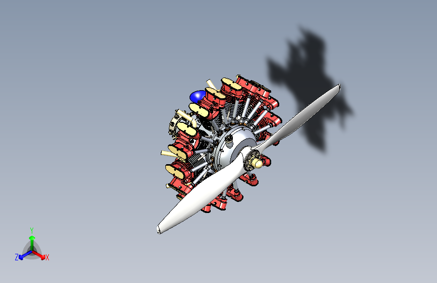 9缸星型螺旋桨飞机发动机