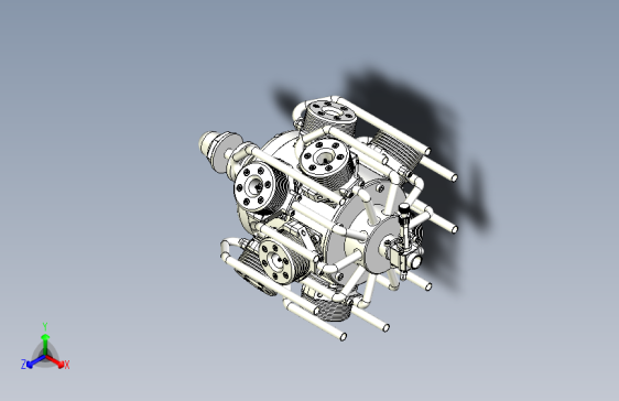 10缸双排套筒阀径向发动机