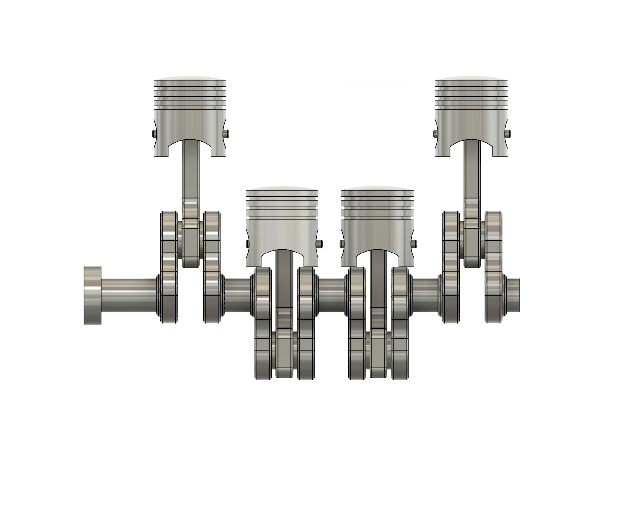 直列式发动机总成-活塞和连杆机构