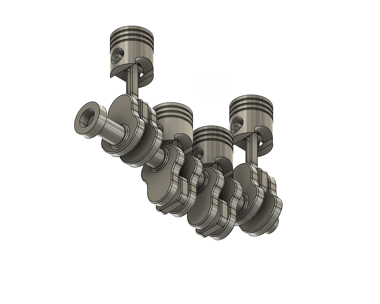 直列式发动机总成-活塞和连杆机构