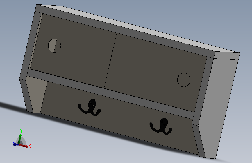 墙壁挂式滑动门柜带挂钩