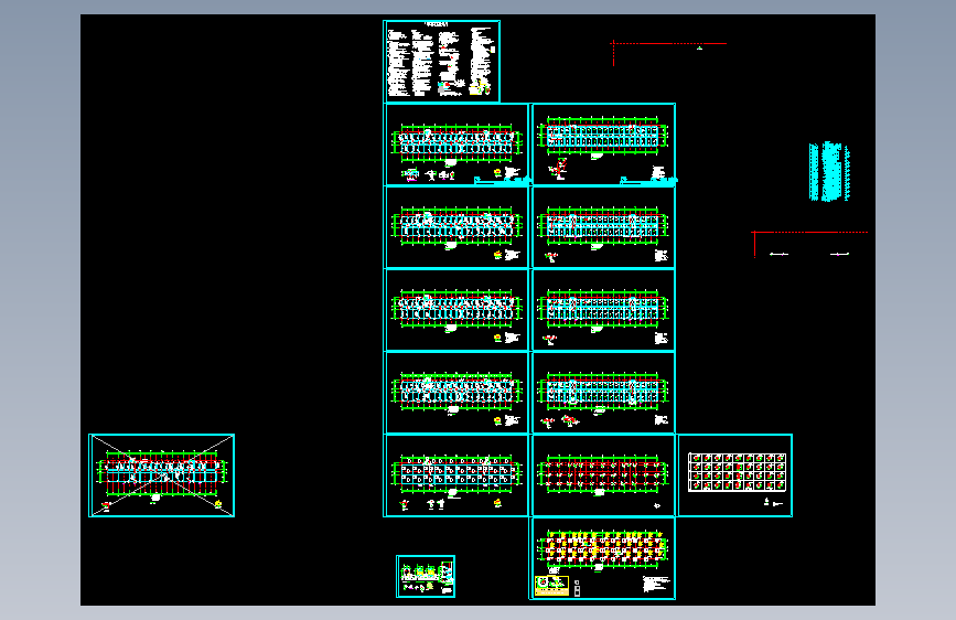 7度区4层框架结构宿舍楼结构cad施工图