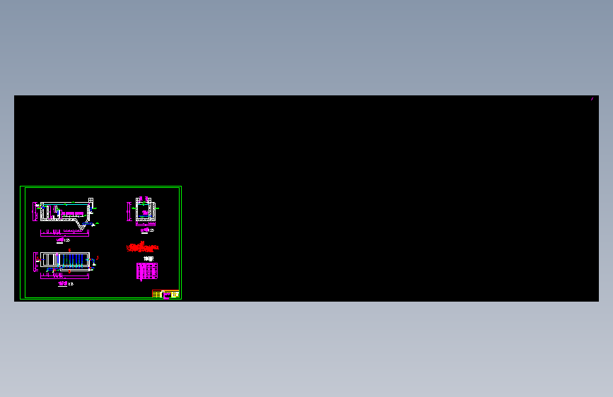 工程平流式气浮池的平剖面设计CAD图