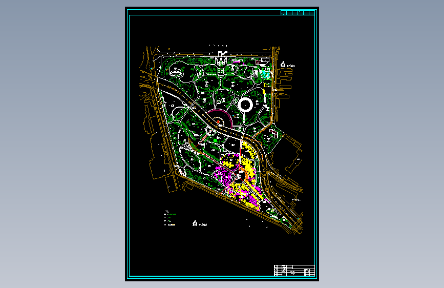 海泊河公园环境规划设计cad总平面施工图