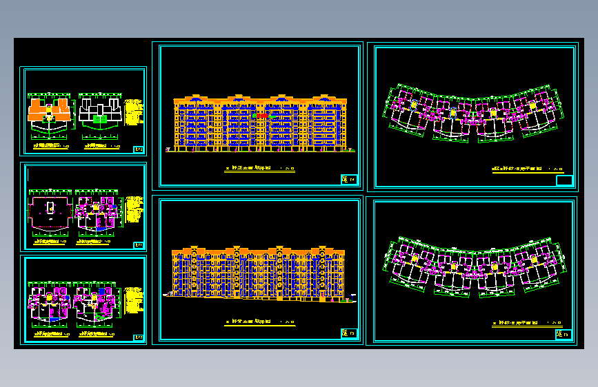 弧形住宅楼建筑cad施工图