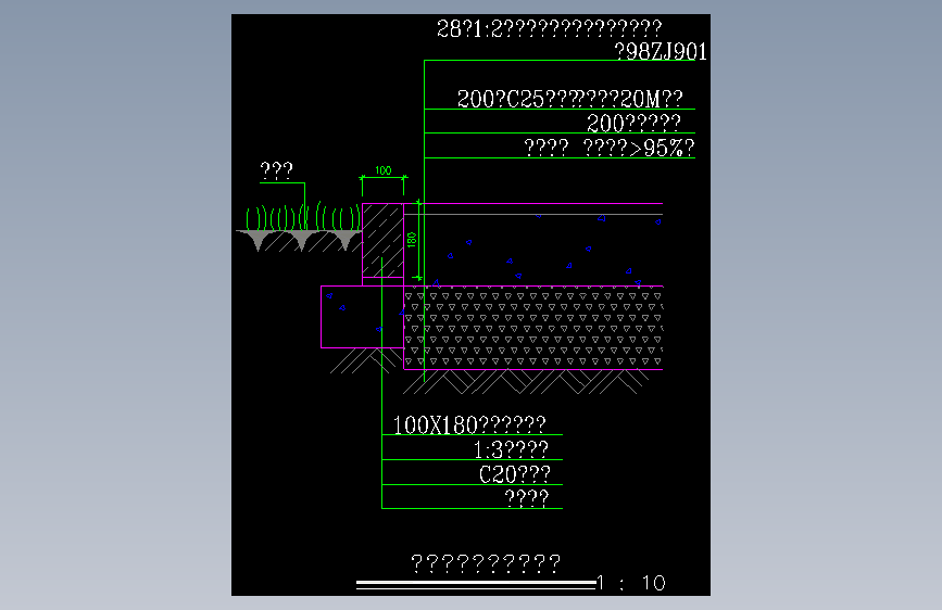 混凝土路面建筑详情cad图
