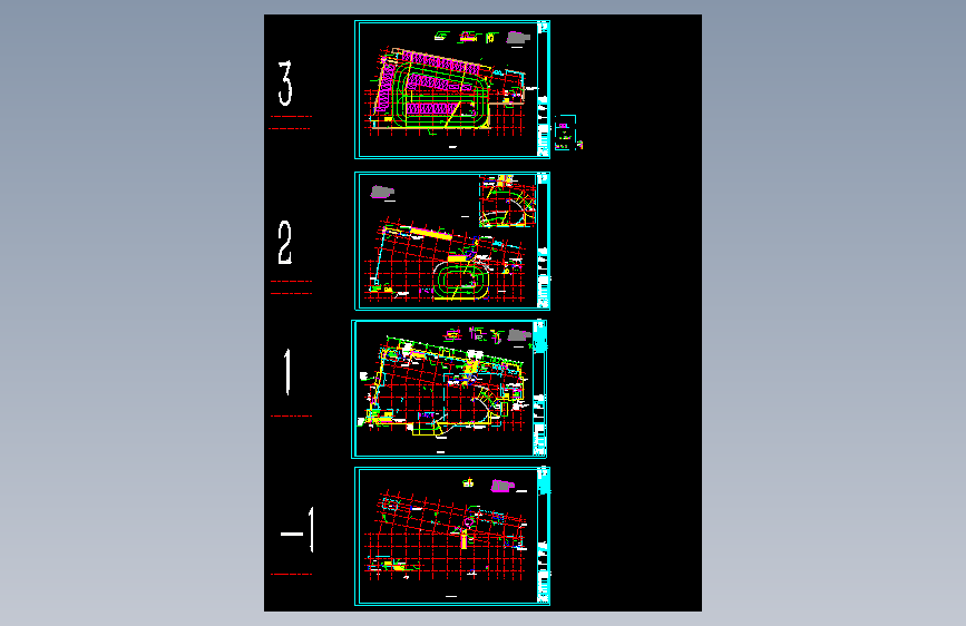 经典停车楼设计，坡道停车楼CAD图纸