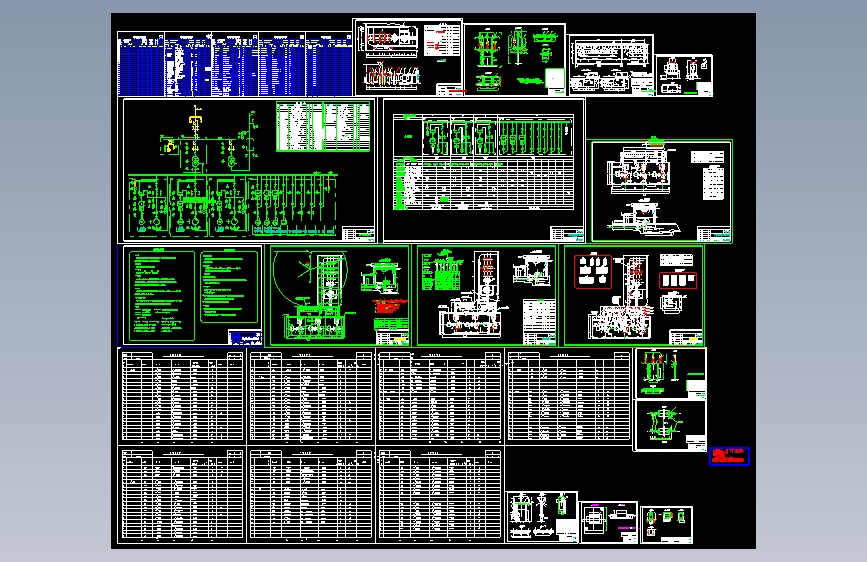 某地区某小型水电站施工电气一次设计CAD设计图纸