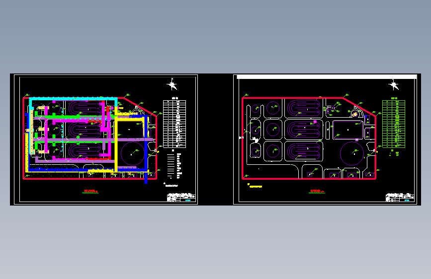 某卡鲁塞尔氧化沟工艺污水厂平面布置图