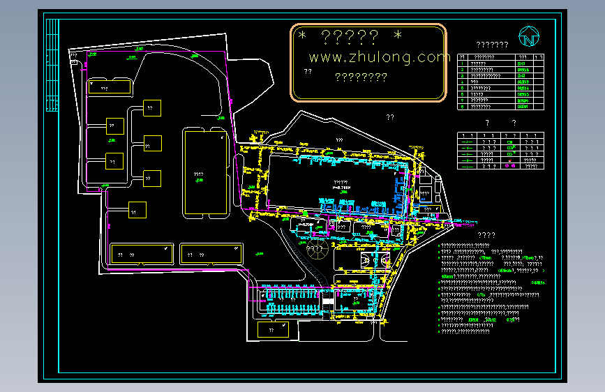 某屠宰场给排水总平面施工图