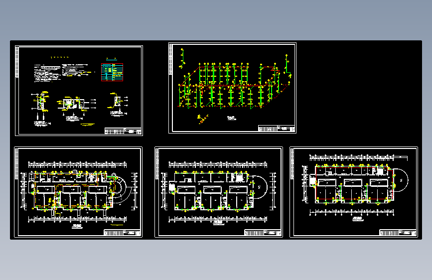 3层幼儿园暖气片采暖施工图（双管垂直上供下回）