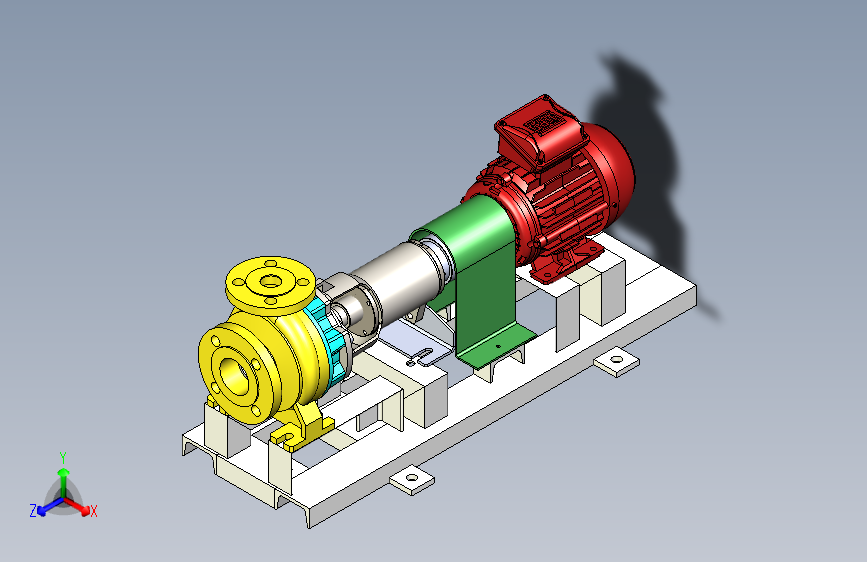 带电动机的离心泵组件 – SOLIDWORKS