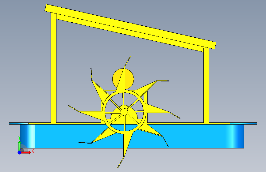 曝气器 太阳能电池 正面视图