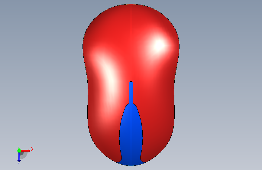 鼠标模具 SolidWorks 俯视图
