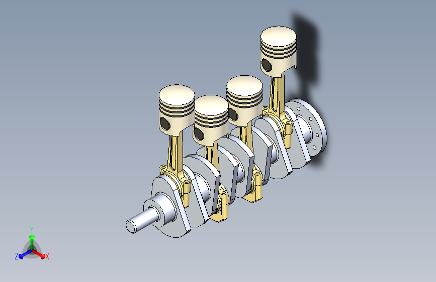 四缸活塞发动机