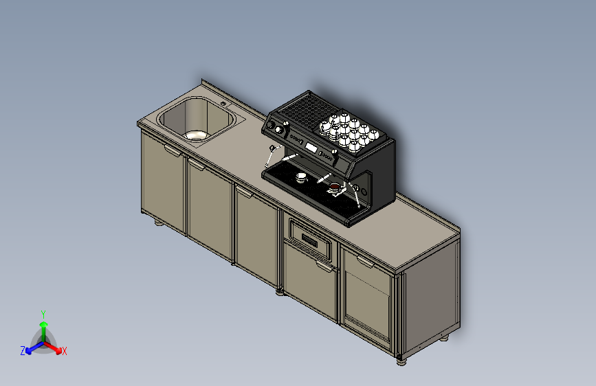 咖啡吧台布局MF1544550