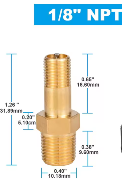 1_8 NPT空气压缩机油箱加注阀