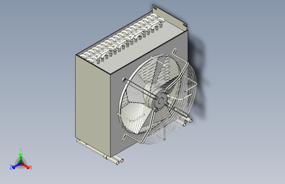 2匹双级风冷凝器三维模型