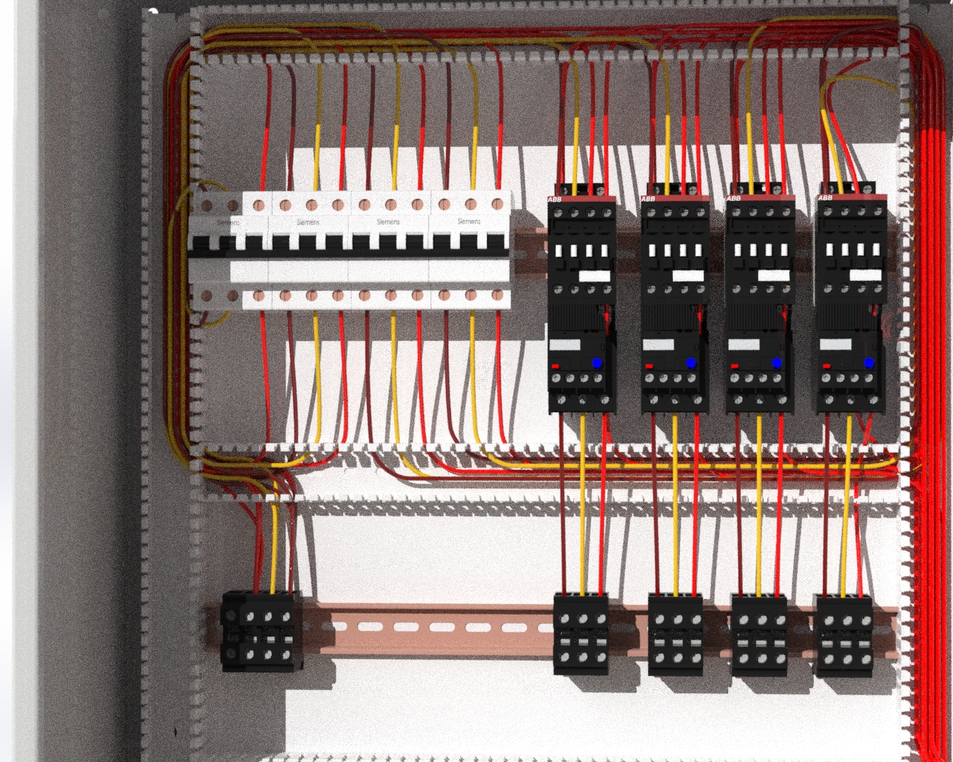4台电动机控制电路的配电箱