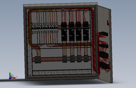 4台电动机控制电路的配电箱