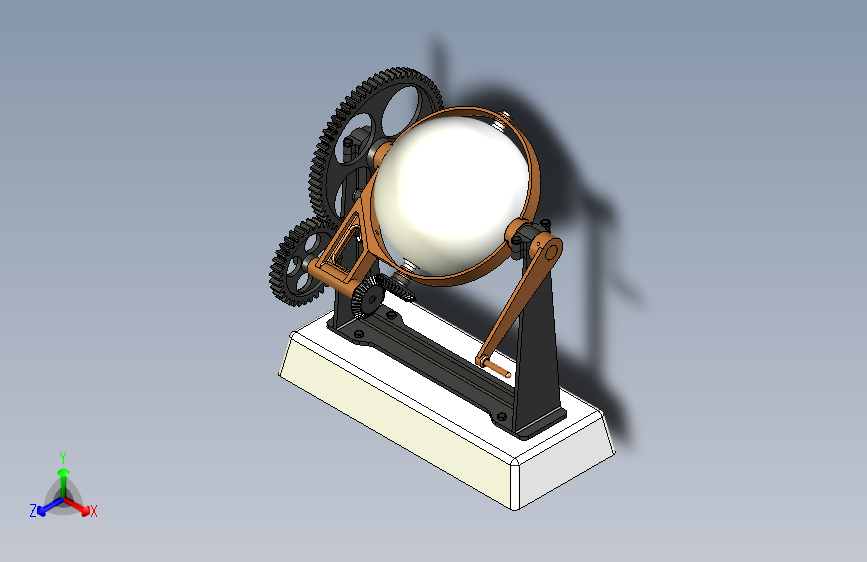 齿轮与旋转球叠加动作旋转机构
