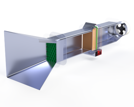 专为纤维素蒸发板热流体动力学表征而设计的实验台。