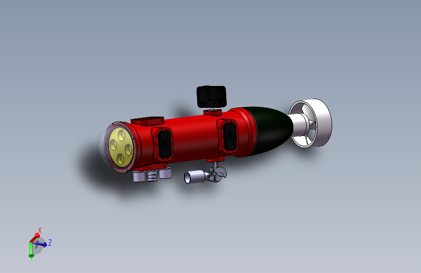 配备GoPro的ROV模型