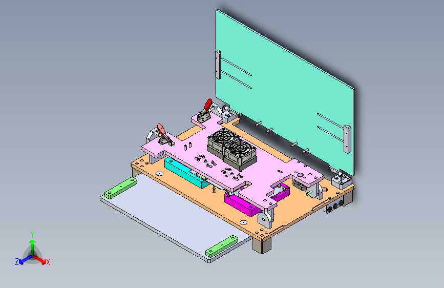 将印刷电路板放入夹具中并进行应力测试。