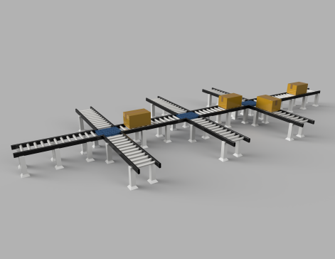 交叉滚筒输送线