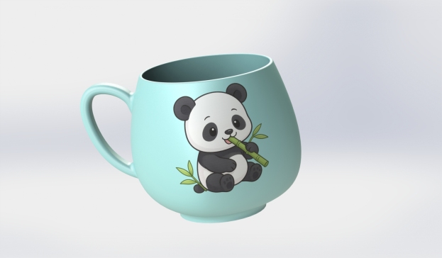 迷人熊猫设计的参数化咖啡杯