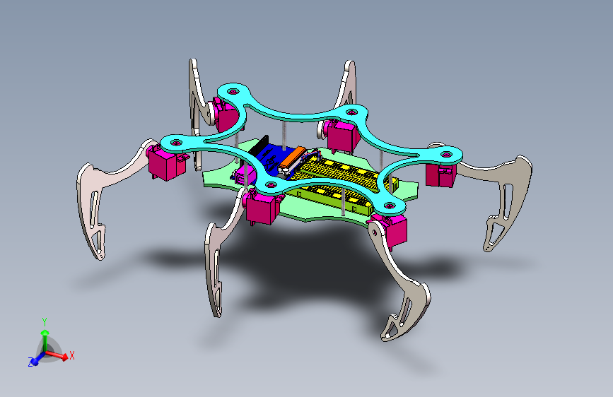 六足蜘蛛机器人模型【solidworks设计】