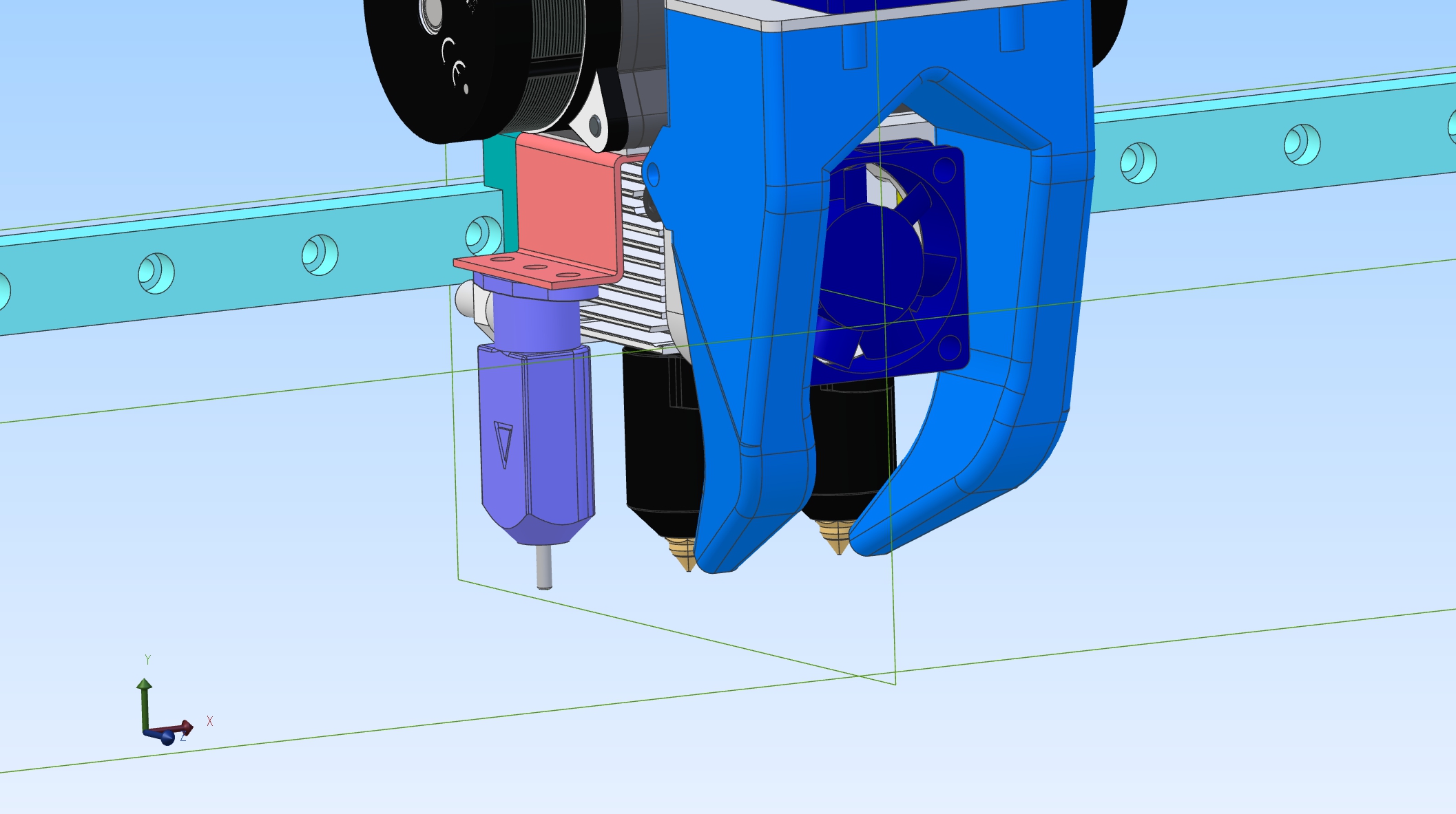 Bontech LGX 3D打印机双挤出头结构
