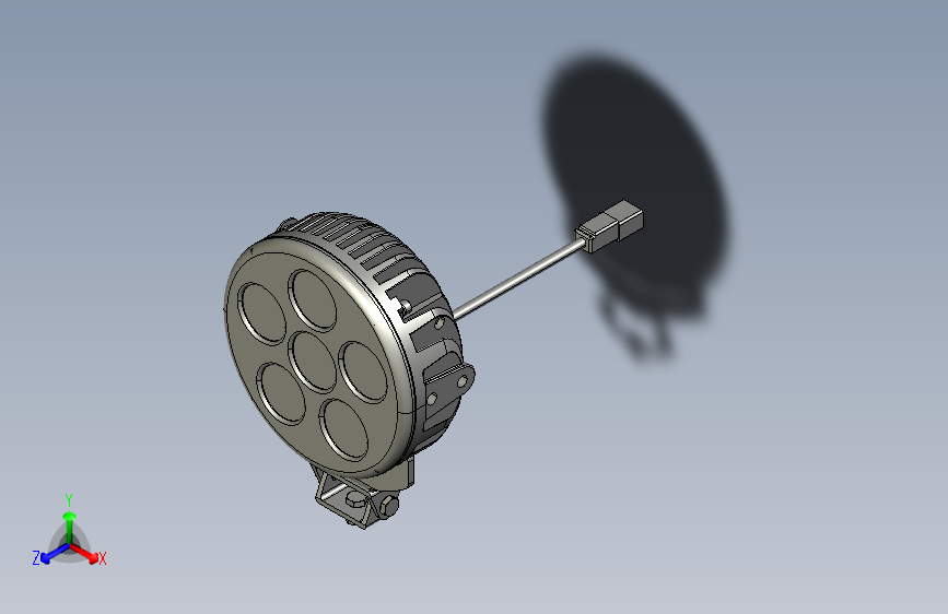 60瓦LED设备灯 - 60瓦 - 5400流明 - 可调节耳轴支架 - 符合军规