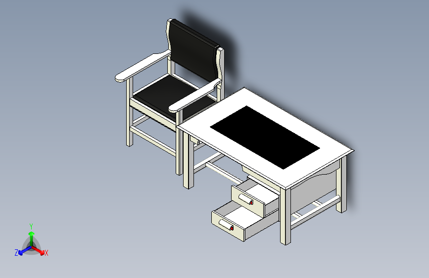 木制书桌（桌子和椅子）