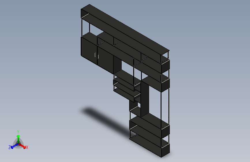 书架和卧室渲染图
