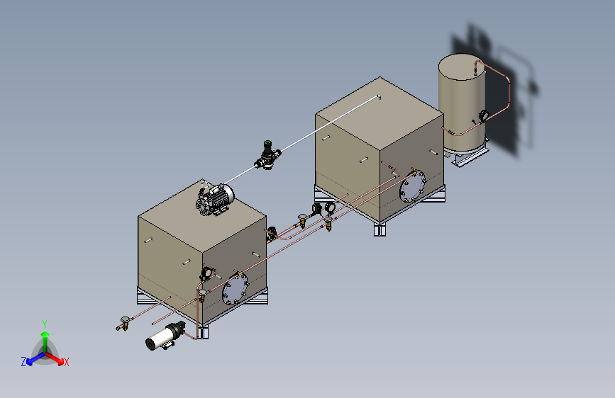 一个小型真空压力海水淡化模型厂