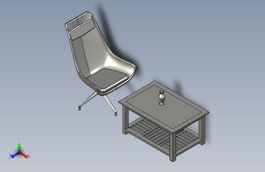 中心桌子和郁金香椅