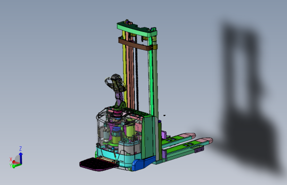 激光导航AGV液压叉车带升降机构（结构完整）595494   250