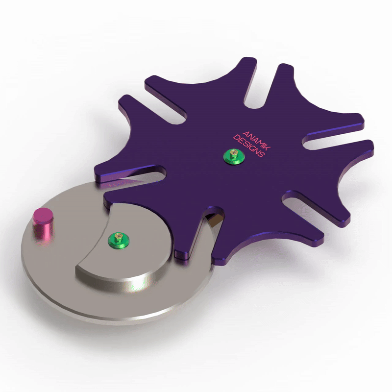 可动画的六槽基因瓦轮机构